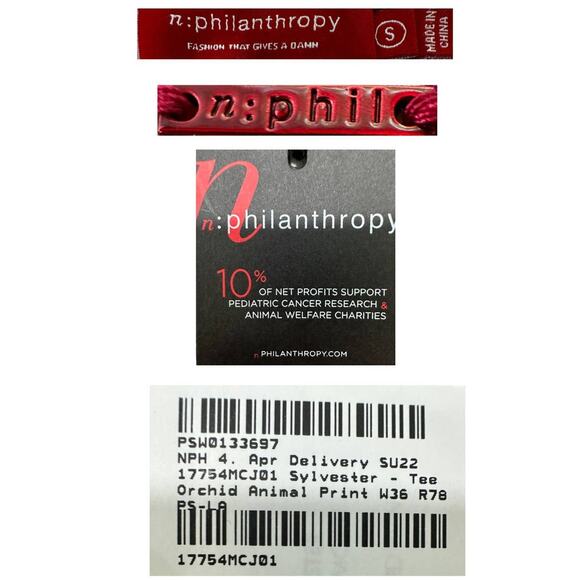 n:Philanthropy Sylvester‎ Animal Print One Side Off Shoulder Top SZ S Purple - Picture 5 of 7